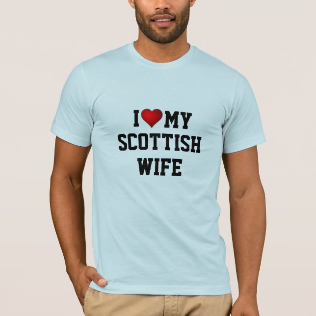 Camiseta Eu Amo Minha Esposa Escocesa (Frente)