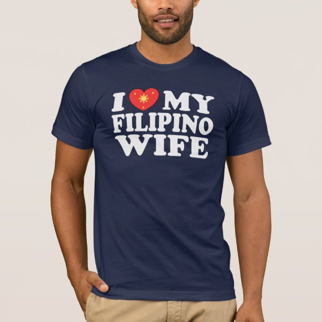 Camiseta Eu Amo Minha Esposa Filipina (Frente)
