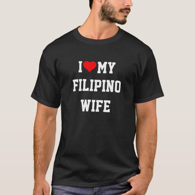 Camiseta Eu Amo Minha Esposa Filipina (Frente)
