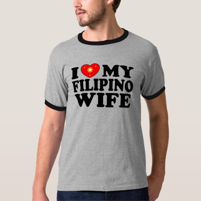 Camiseta Eu Amo Minha Esposa Filipina (Frente)