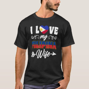 Camiseta Eu amo minha esposa filipina Filipinas