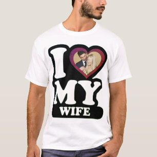 Camiseta Eu Amo Minha Esposa Folha Verde - Foto Personaliza