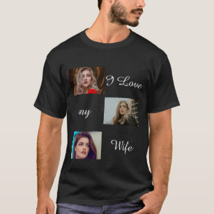 Camiseta Eu Amo Minha Esposa Foto Personalizada De Colagem 