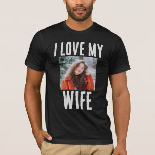 CAMISETA EU AMO MINHA ESPOSA FOTO PERSONALIZADA DE T-SHIRT