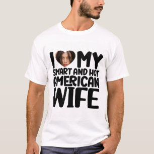 Camiseta Eu amo minha esposa inteligente e amante americana