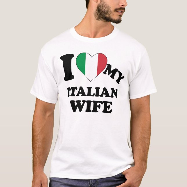 Camiseta Eu amo minha esposa italiana (Frente)