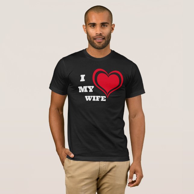 Camiseta Eu Amo Minha Esposa Personalizada (Frente Completa)