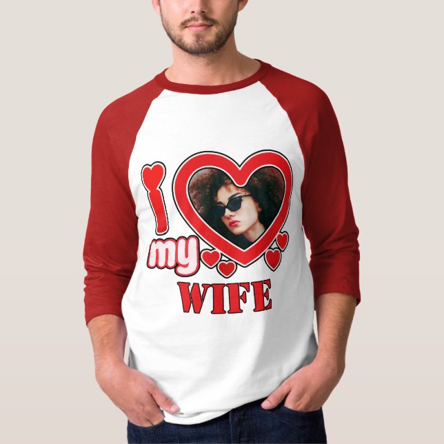 Camiseta Eu Amo Minha Esposa Personalizada (Frente)