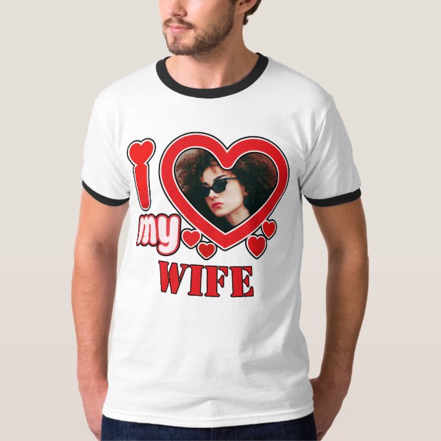 Camiseta Eu Amo Minha Esposa Personalizada (Frente)