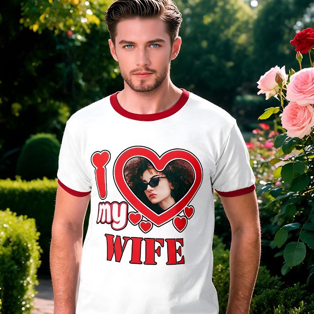 Camiseta Eu Amo Minha Esposa Personalizado (Criador carregado)