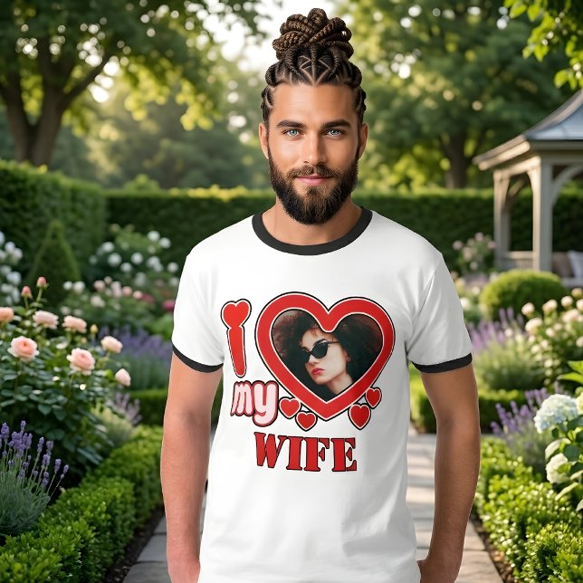 Camiseta Eu Amo Minha Esposa Personalizado (Criador carregado)