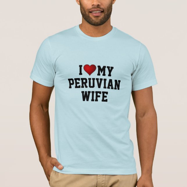 Camiseta Eu Amo Minha Esposa Peruana (Frente)