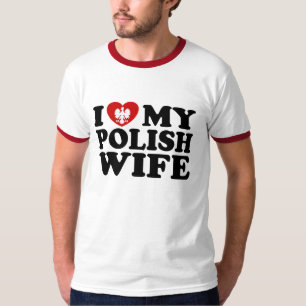 Camiseta Eu amo minha esposa polonesa