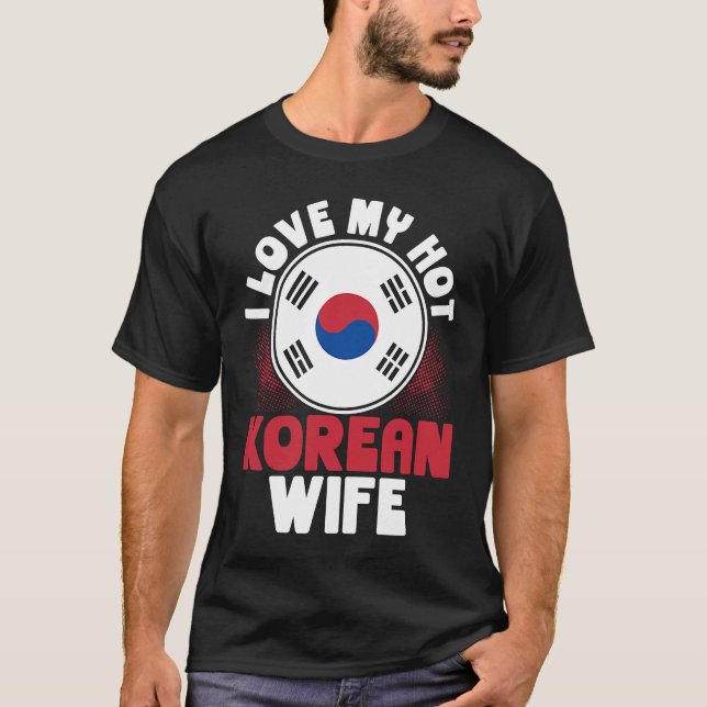 Camiseta Eu Amo Minha Esposa Quente Coreana (Frente)