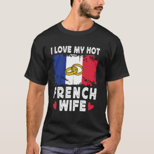 Camiseta Eu Amo Minha Esposa Quente Francesa Cônjuges Franç