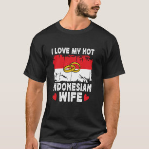 Camiseta Eu Amo Minha Esposa Quente Indonésia Cônjuges Indo