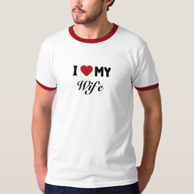 Camiseta Eu Amo Minha Esposa T-Shirt (Frente)