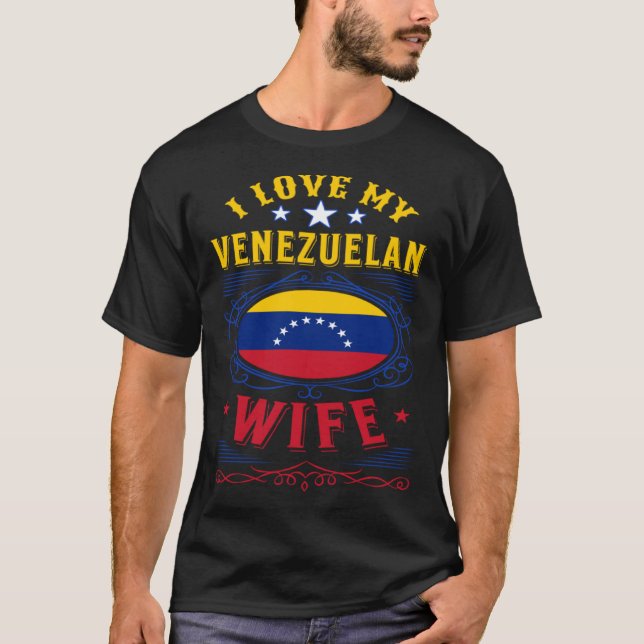 Camiseta Eu amo minha esposa venezuelana (Frente)