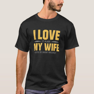 Camiseta Eu Amo Minha Esposa Whiskey Bourbon Solteiro Malt