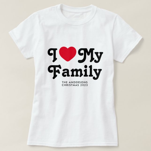 Camiseta Eu amo minha família de Natal (Frente do Design)