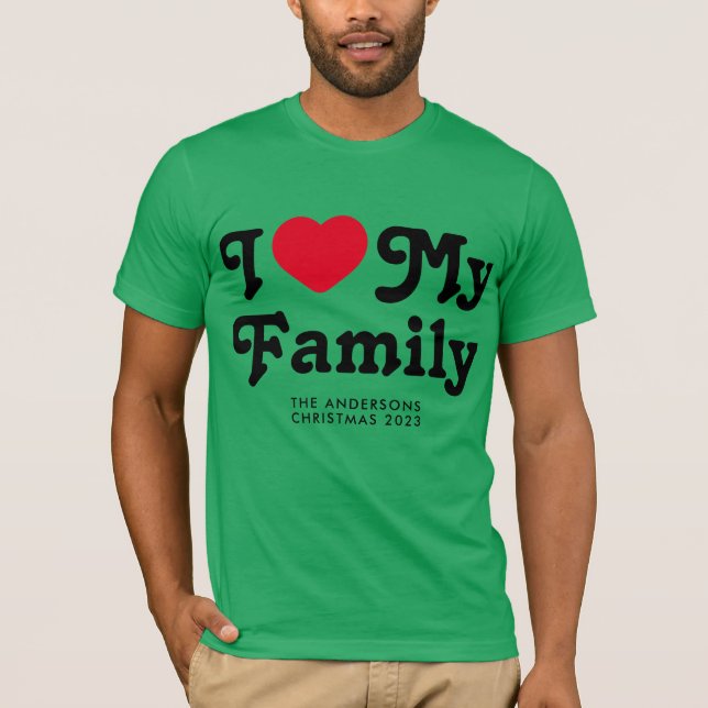 Camiseta Eu amo minha família de Natal (Frente)