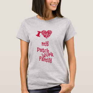 Camiseta Eu amo minha família de retalhos - Eine Liebeserkl