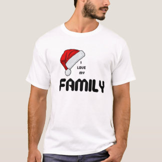 Camiseta Eu Amo Minha Família Trendente Natal Santa Hat Whi