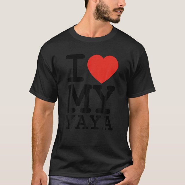 Camiseta Eu Amo Minha Família Yaya Correspondendo Dia de os (Frente)
