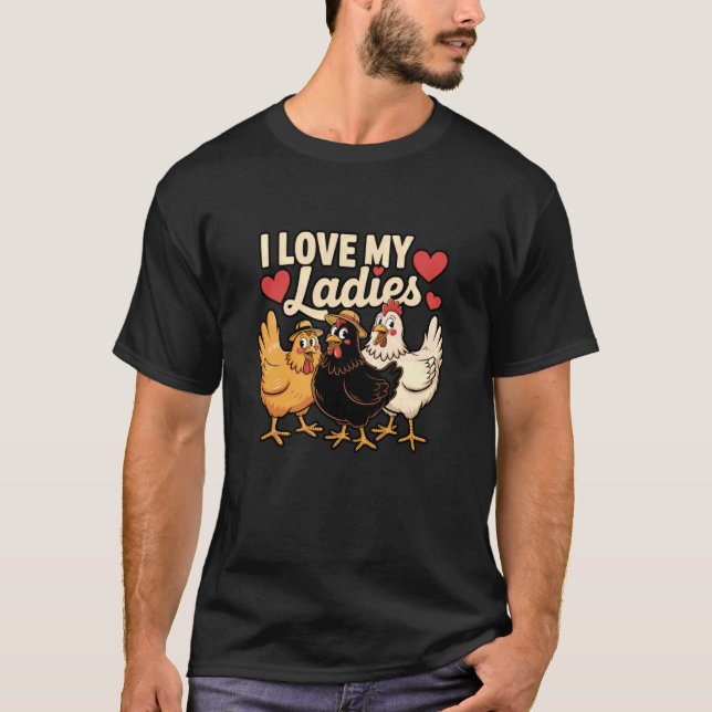 Camiseta Eu Amo Minha Fazenda Engraçada de Pássaros Animais (Frente)
