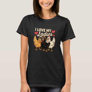Camiseta Eu Amo Minha Fazenda Engraçada de Pássaros Animais