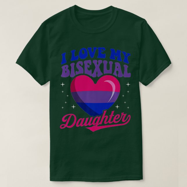 Camiseta Eu Amo Minha Filha Bissexual E Orgulho Bissexual (Frente do Design)