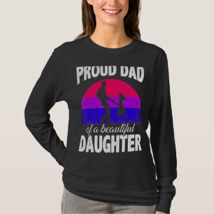 Camiseta Eu Amo Minha Filha Bissexual Orgulhosa Mãe Pai Pai