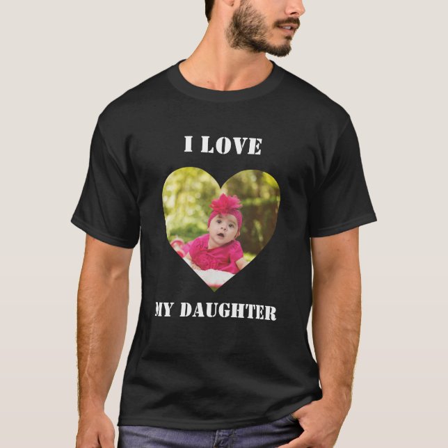 Camiseta Eu Amo Minha Filha Personalizada Foto Personalizad (Frente)