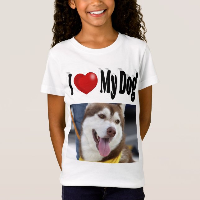Camiseta Eu amo minha foto de cachorro (Frente)