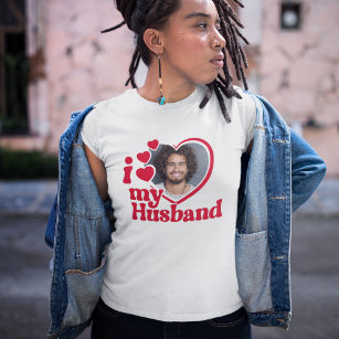 Camiseta Eu Amo Minha Foto De Coração Do Marido