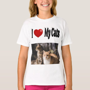 Camiseta Eu Amo Minha Foto de Gatos