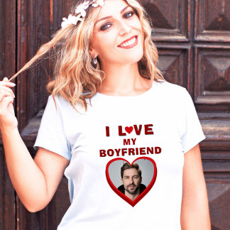 Camiseta Eu amo minha foto de Namorado Heart