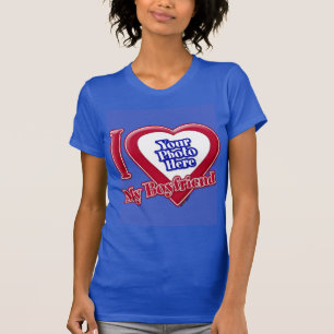 Camiseta Eu Amo Minha Foto Namorado Vermelha Coração D R Az
