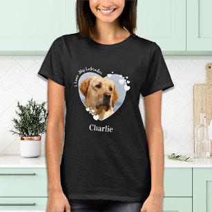 Camiseta Eu Amo Minha Foto Personalizada De Cachorro De Cor