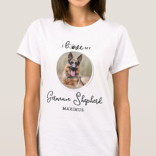 Camiseta Eu Amo Minha Foto Personalizada De Cachorro Do Ger