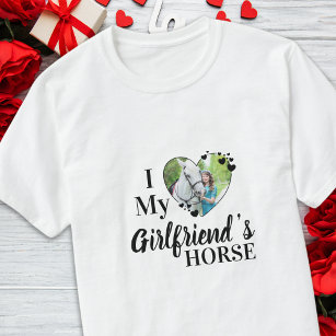 Camiseta Eu Amo Minha Foto Personalizada De Cavalo Namorada