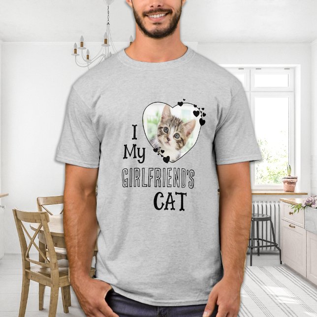 Camiseta Eu Amo Minha Foto Personalizada De Gato (Criador carregado)