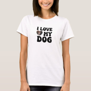Camiseta Eu Amo Minha Foto Personalizada Do Cachorro