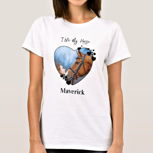 Camiseta Eu Amo Minha Foto Personalizada Do Coração Do Cava