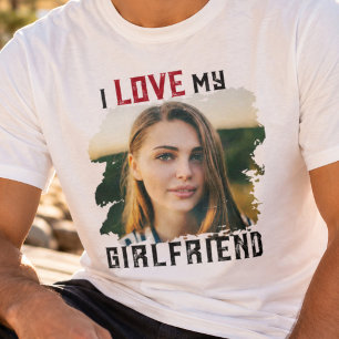 Camiseta Eu Amo Minha Foto Personalizada Grunge Namorada