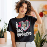 Camiseta Eu Amo Minha Foto Personalizada Namorado<br><div class="desc">Eu Amo Minha Foto Personalizada Do Coração Da Namorado</div>