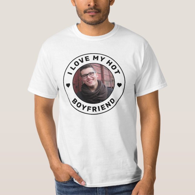 Camiseta Eu Amo Minha Foto Personalizada Simples Namorado (Frente)