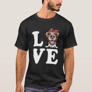 Camiseta Eu Amo Minha Fronteira Collie Bandana Óculos Cacho