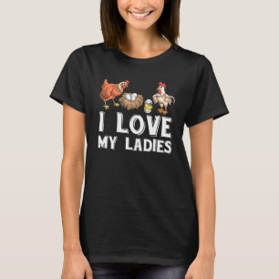 Camiseta Eu Amo Minha Galinha de Senhoras Fazendeira Galinh
