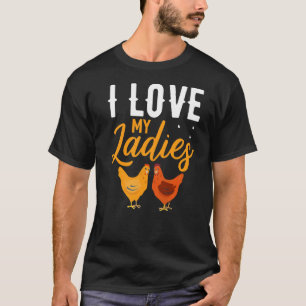 Camiseta Eu Amo Minha Galinha Galinha Agricultor Senhoras